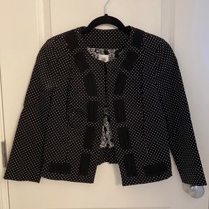 NEW CAbi Black & White Dot Blazer Size 2